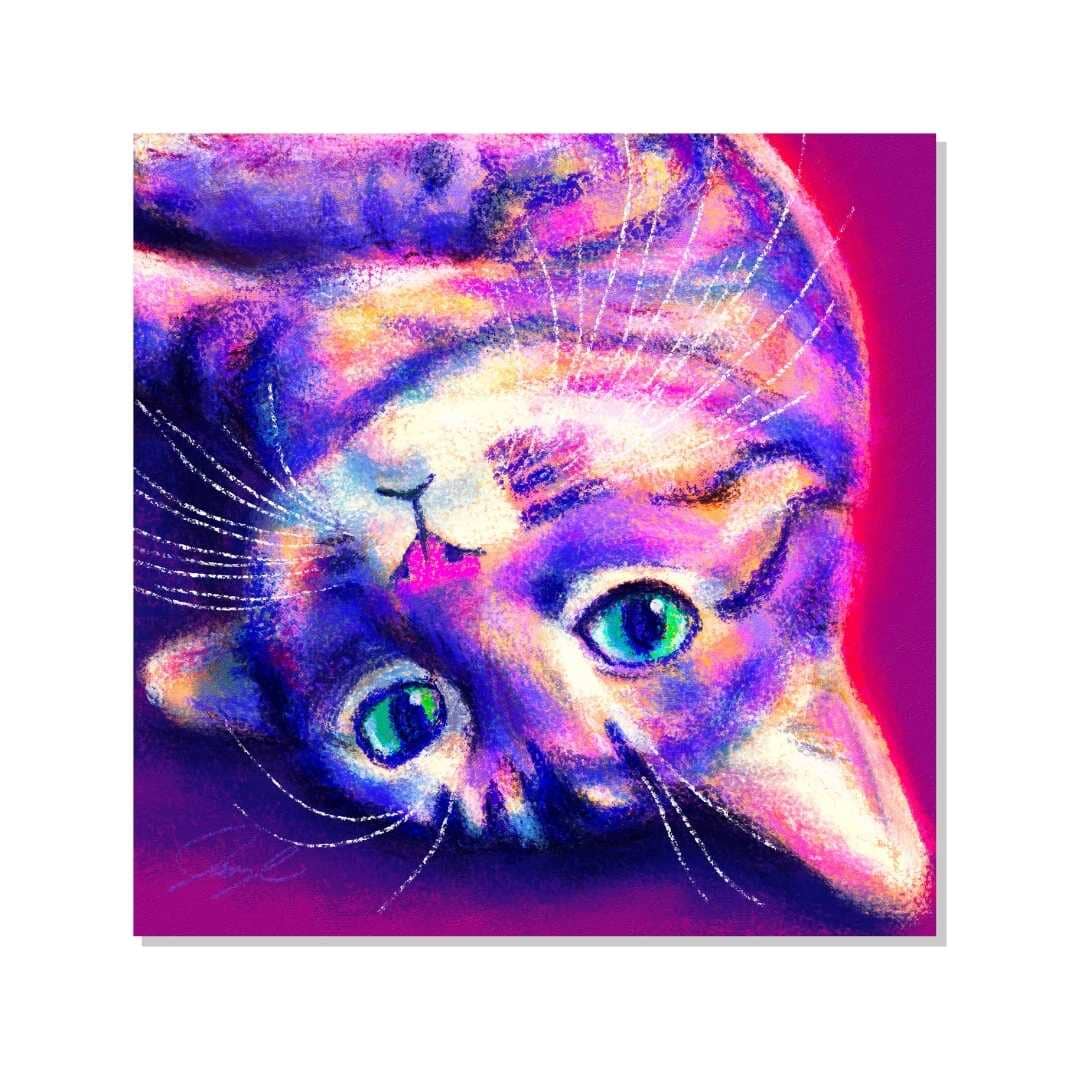 Feline Flows and Poses Collection - "Flop" Non-Holographic Matte Sticker - Sticker of a Cat Laying Down Decorative Stickers JoyousJoyfulJoyness 