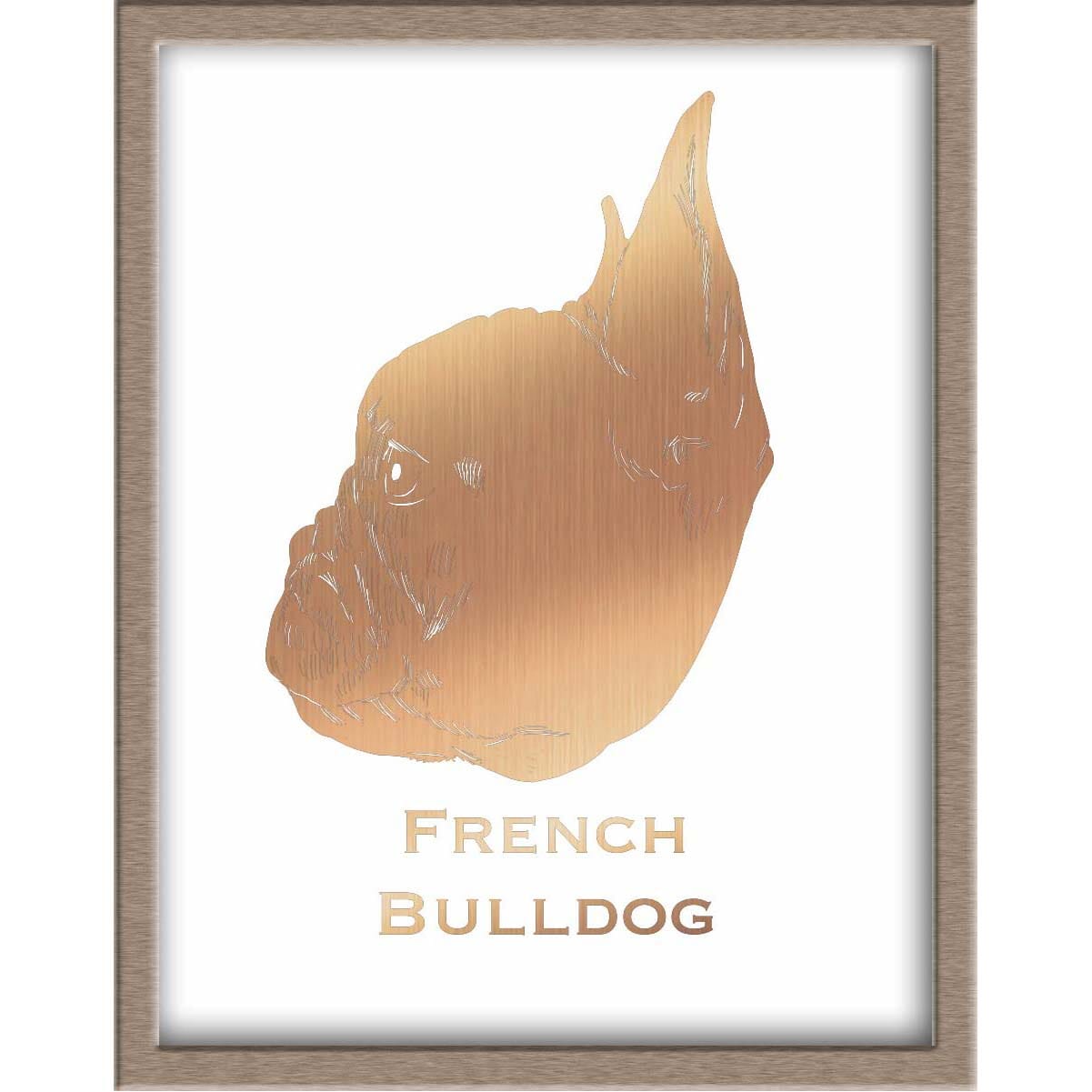 French Bulldog Silhouette Foiled Print Posters, Prints, & Visual Artwork JoyousJoyfulJoyness 