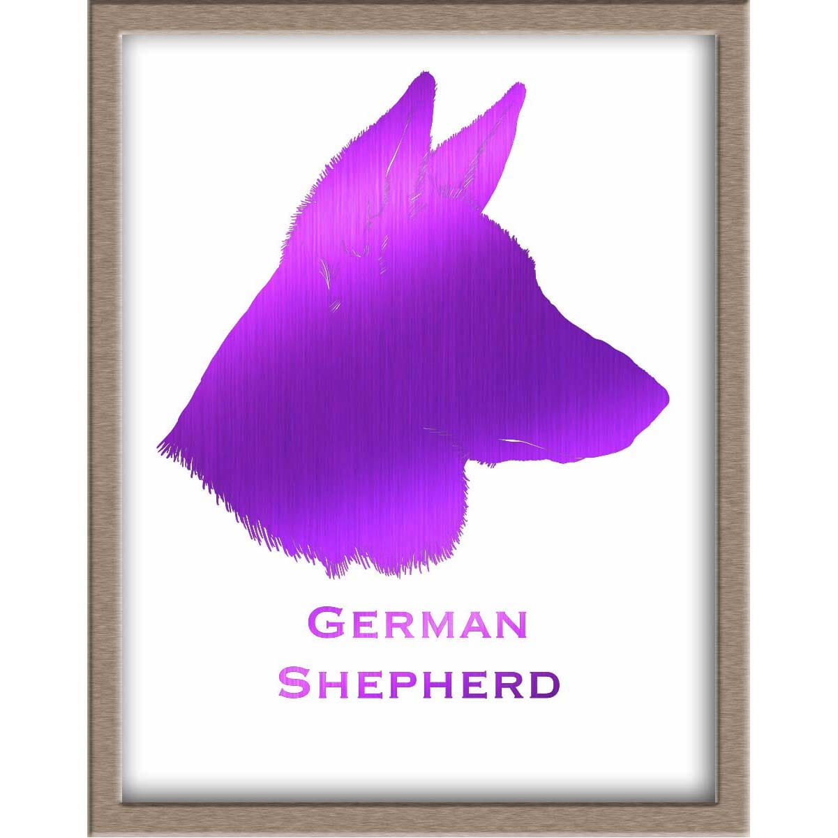German Shepherd Silhouette Foiled Print Posters, Prints, & Visual Artwork JoyousJoyfulJoyness 
