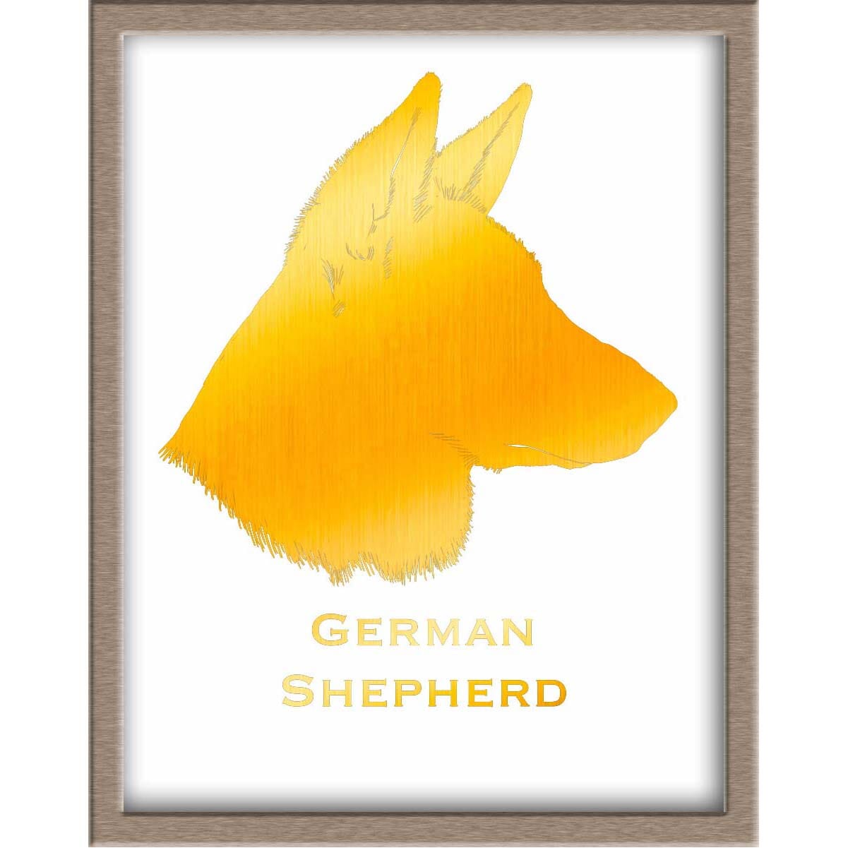German Shepherd Silhouette Foiled Print Posters, Prints, & Visual Artwork JoyousJoyfulJoyness 