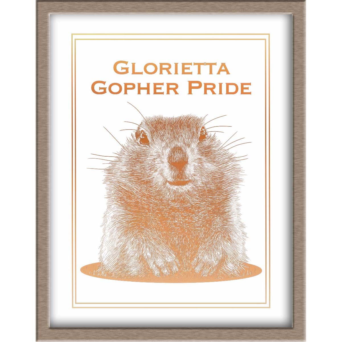 Gopher Pride Foiled Print | 50% donated to Glorietta Elementary School Posters, Prints, & Visual Artwork JoyousJoyfulJoyness 