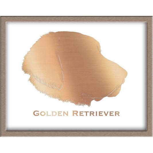 Golden Retriever Silhouette Foiled Print Posters, Prints, & Visual Artwork JoyousJoyfulJoyness 