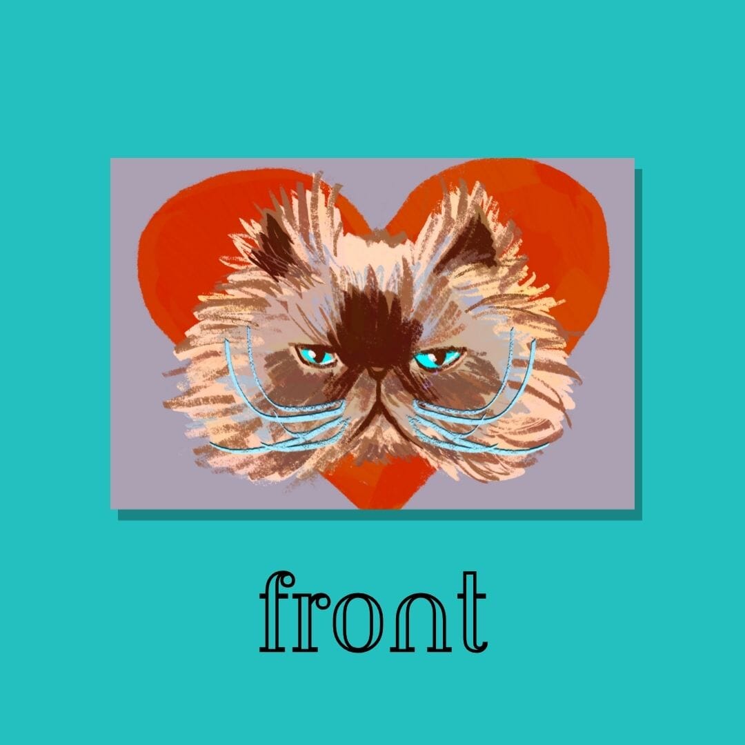 Grumpy Valentine Postcard - Postcard with a Grumpy Cat and a Heart (Limited Quantities) Postcards JoyousJoyfulJoyness 
