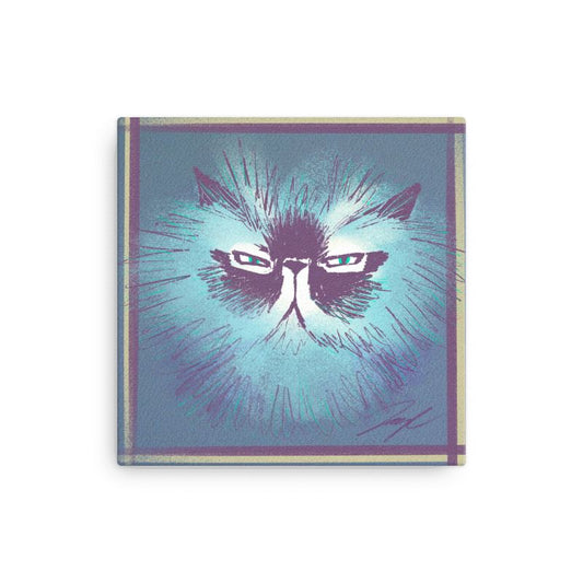 "Grumpy Furball" Painting of a Fluffy Grumpy Cat [Unfoiled] Posters, Prints, & Visual Artwork JoyousJoyfulJoyness 