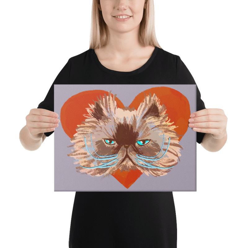 "Grumpy Valentine": Painting Grumpy Cat and a Heart [Unfoiled] Posters, Prints, & Visual Artwork JoyousJoyfulJoyness 