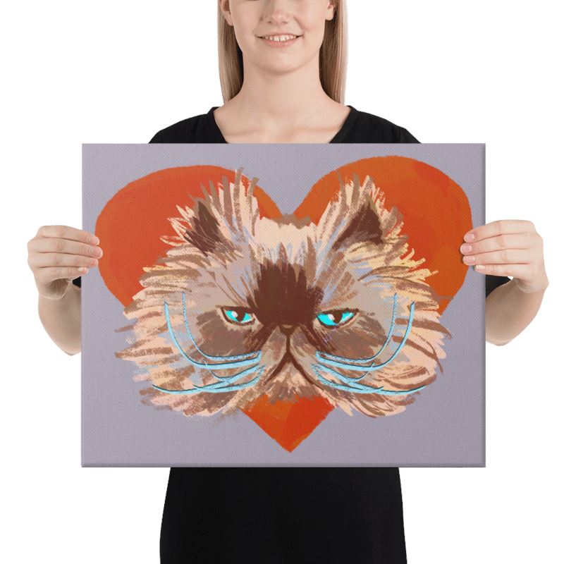 "Grumpy Valentine": Painting Grumpy Cat and a Heart [Unfoiled] Posters, Prints, & Visual Artwork JoyousJoyfulJoyness 
