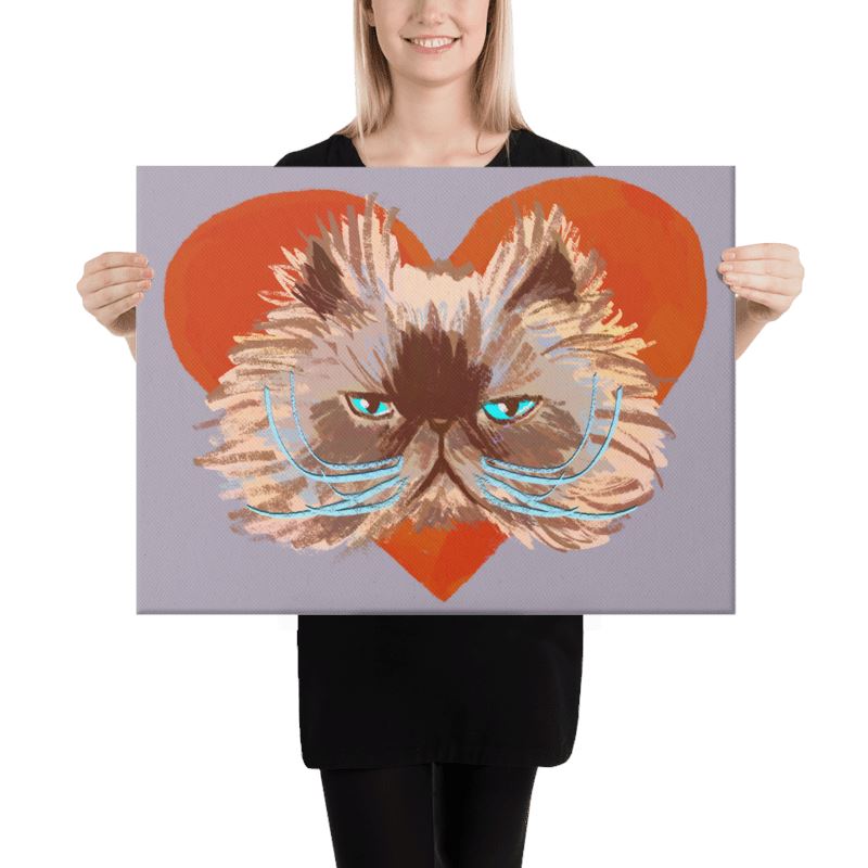 "Grumpy Valentine": Painting Grumpy Cat and a Heart [Unfoiled] Posters, Prints, & Visual Artwork JoyousJoyfulJoyness 