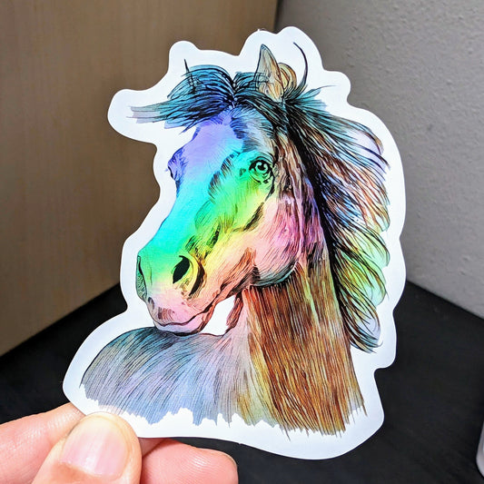 Horse Holographic Sticker Decorative Stickers JoyousJoyfulJoyness 