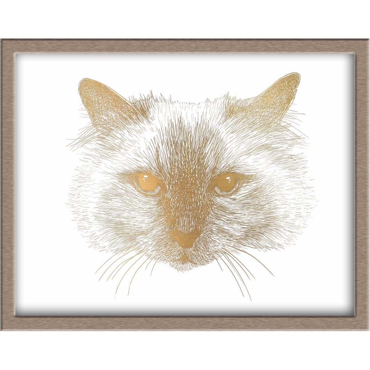 Elegant Cat Foiled Print (Lily) Posters, Prints, & Visual Artwork JoyousJoyfulJoyness 