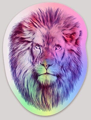 Lion Holographic Sticker Decorative Stickers JoyousJoyfulJoyness 