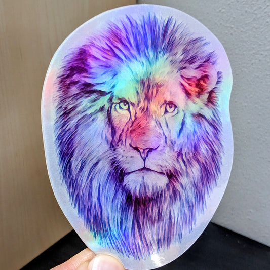 Lion Holographic Sticker Decorative Stickers JoyousJoyfulJoyness 