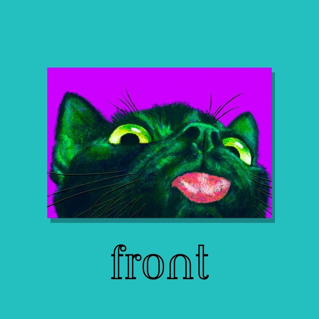 Close Encounters Collection - "Little Mlem" Postcard - Postcard with a Funny Black Cat Sticking Out its Tongue (Limited Quantities) Postcards JoyousJoyfulJoyness 
