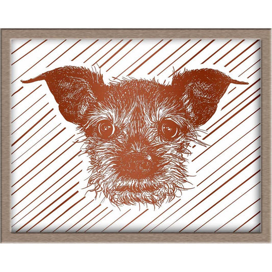 Scruffy Dog Portrait Foiled Print (Luna) Posters, Prints, & Visual Artwork JoyousJoyfulJoyness 