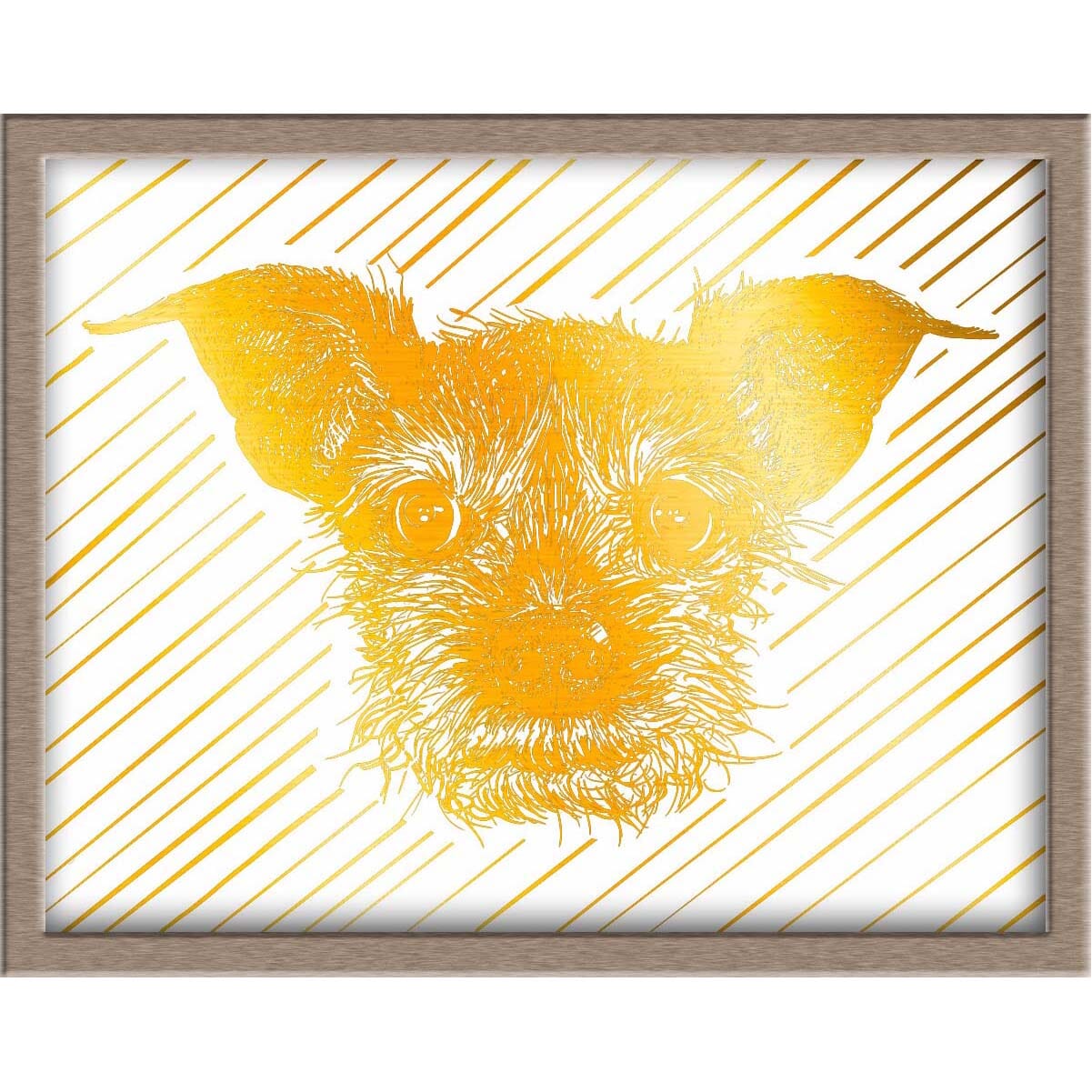 Scruffy Dog Portrait Foiled Print (Luna) Posters, Prints, & Visual Artwork JoyousJoyfulJoyness 