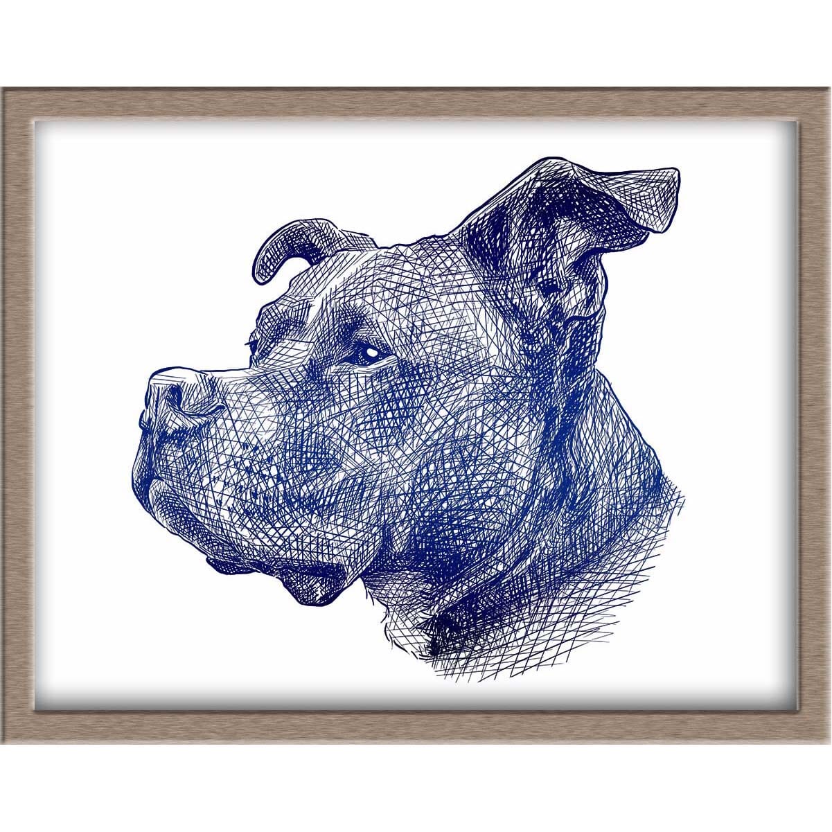 Pitbull Dog Portrait Foiled Print (Max) Posters, Prints, & Visual Artwork JoyousJoyfulJoyness 