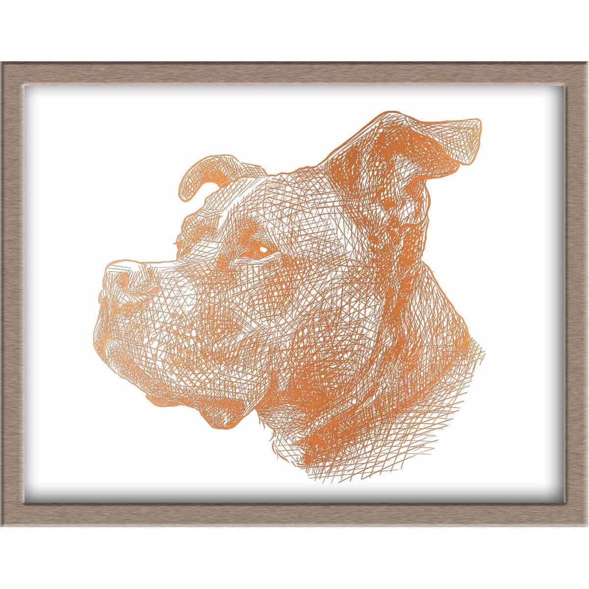Pitbull Dog Portrait Foiled Print (Max) Posters, Prints, & Visual Artwork JoyousJoyfulJoyness 