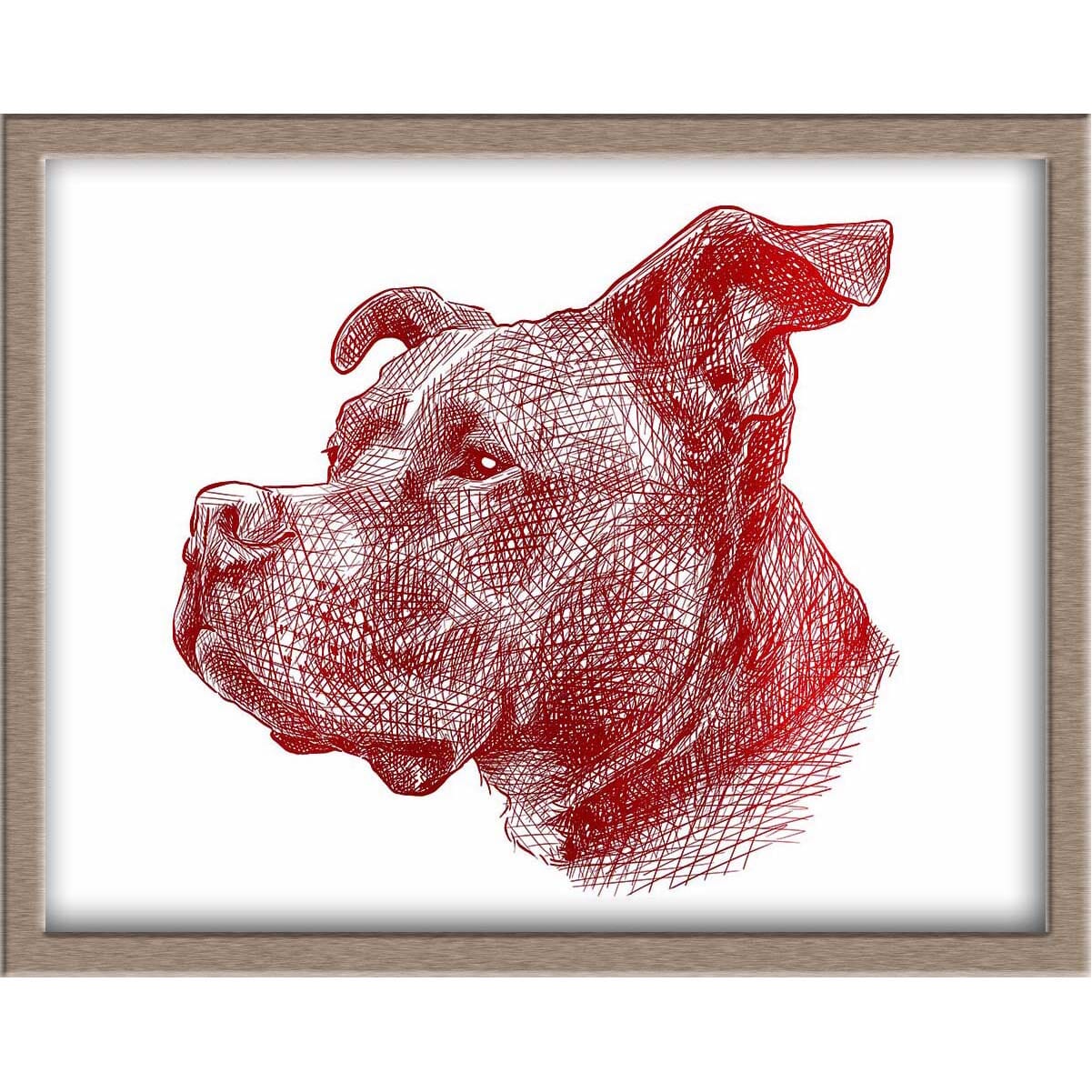 Pitbull Dog Portrait Foiled Print (Max) Posters, Prints, & Visual Artwork JoyousJoyfulJoyness 