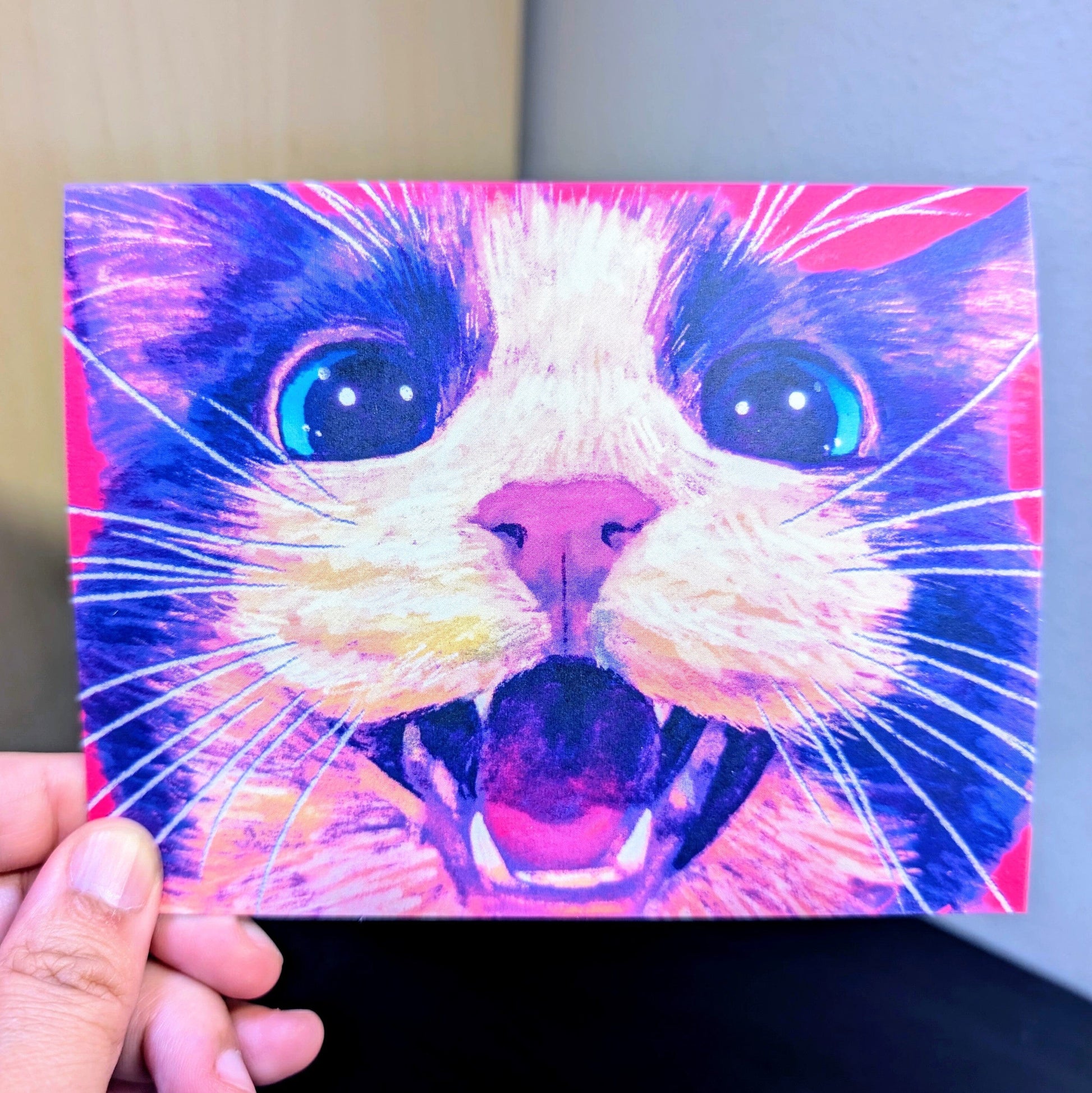 Close Encounters Collection - "Meow" Greeting Card - Blank Card with a Cute Meowing Tuxedo Cat (Limited Quantities) Greeting Card JoyousJoyfulJoyness 