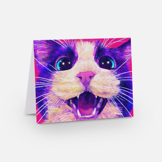 Close Encounters Collection - "Meow" Greeting Card - Blank Card with a Cute Meowing Tuxedo Cat (Limited Quantities) Greeting Card JoyousJoyfulJoyness 