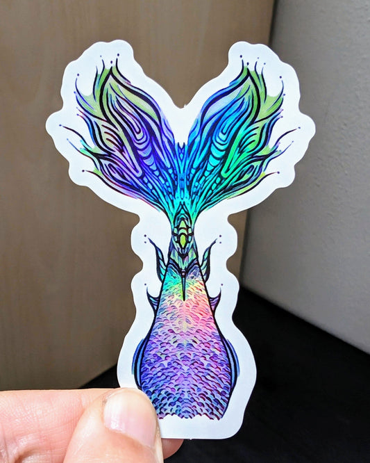 Mermaid Tail Holographic Sticker 1 Decorative Stickers JoyousJoyfulJoyness 