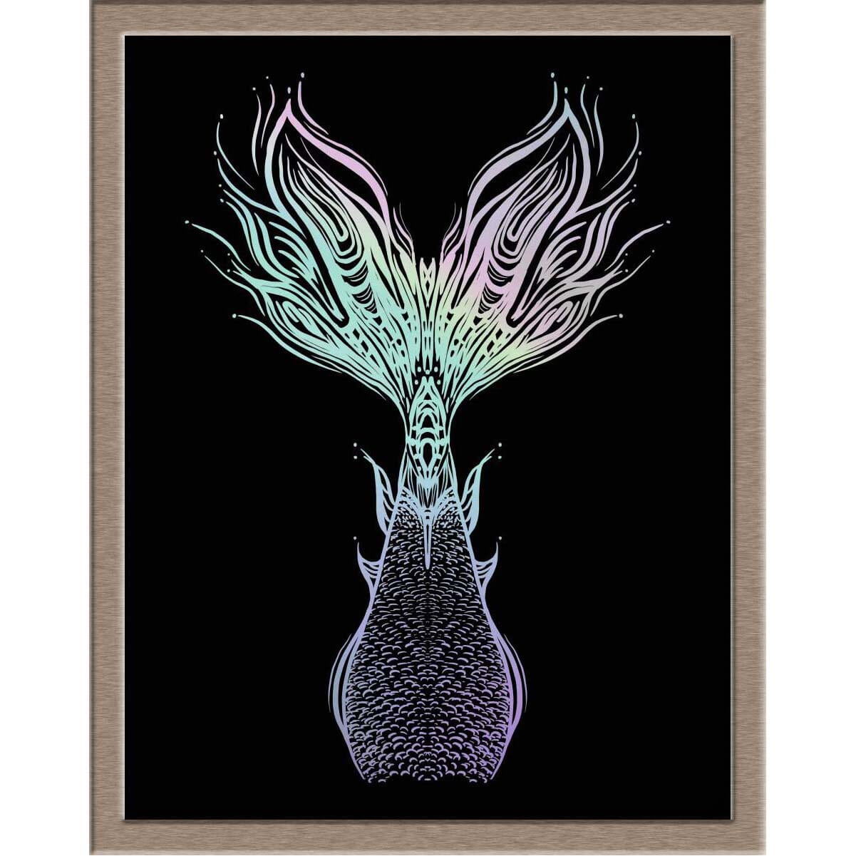 Mermaid Tail 1 Foiled Print Posters, Prints, & Visual Artwork JoyousJoyfulJoyness 