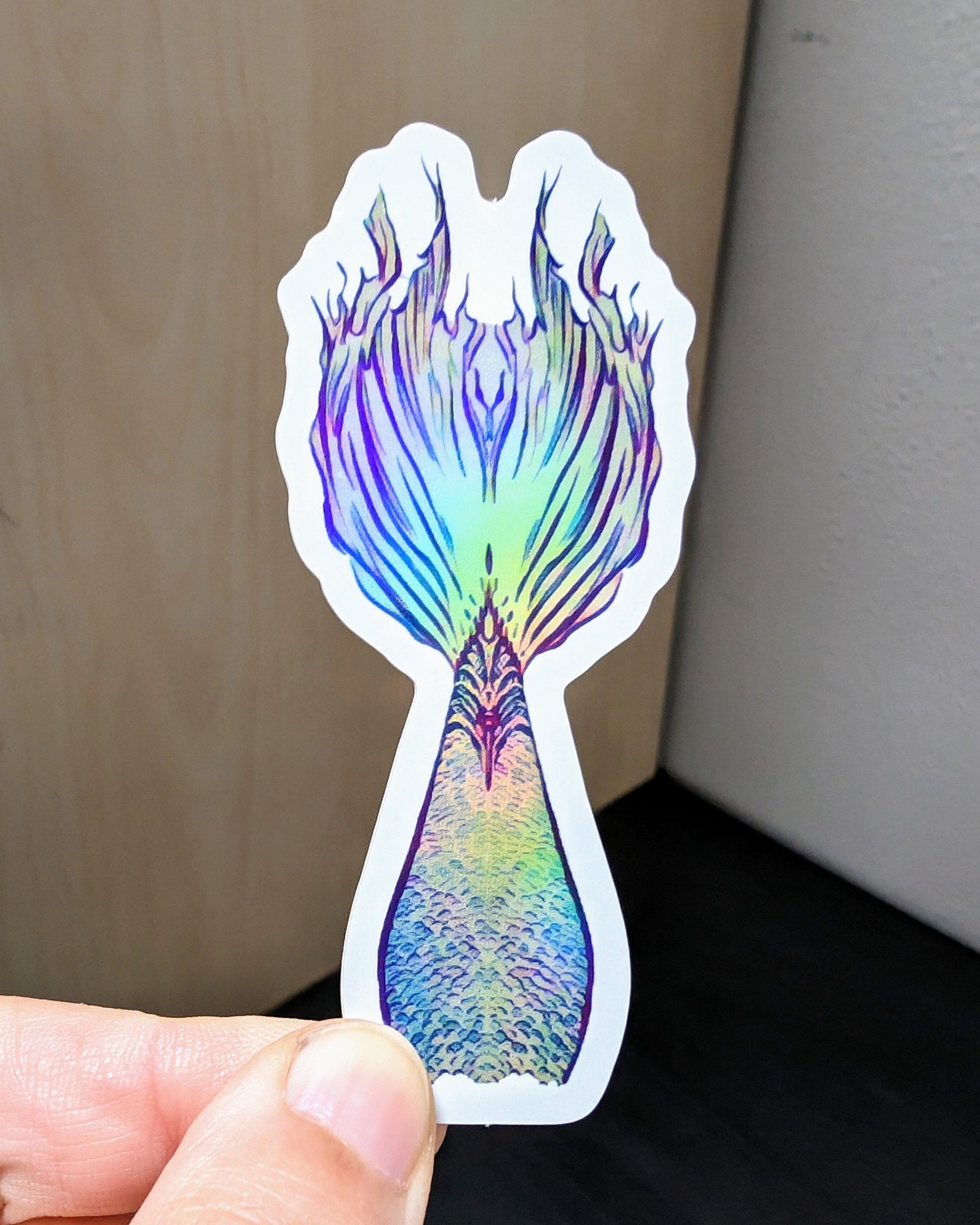 Mermaid Tail Holographic Sticker 2 Decorative Stickers JoyousJoyfulJoyness 