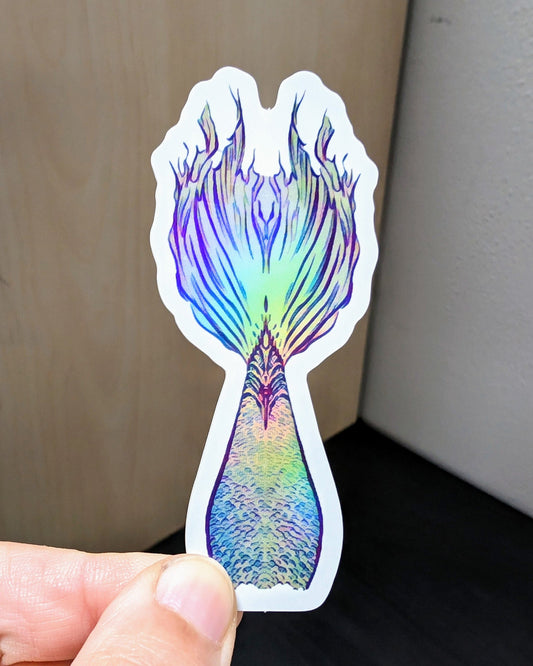 Mermaid Tail Holographic Sticker 2 Decorative Stickers JoyousJoyfulJoyness 