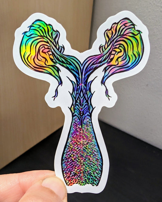 Mermaid Tail Holographic Sticker 3 Decorative Stickers JoyousJoyfulJoyness 