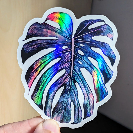 Monstera Holographic Sticker Decorative Stickers JoyousJoyfulJoyness 