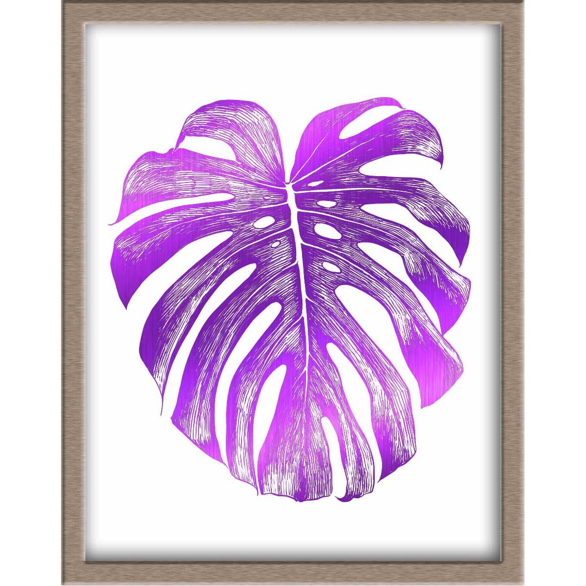 Monstera Leaf Foiled Print Posters, Prints, & Visual Artwork JoyousJoyfulJoyness 