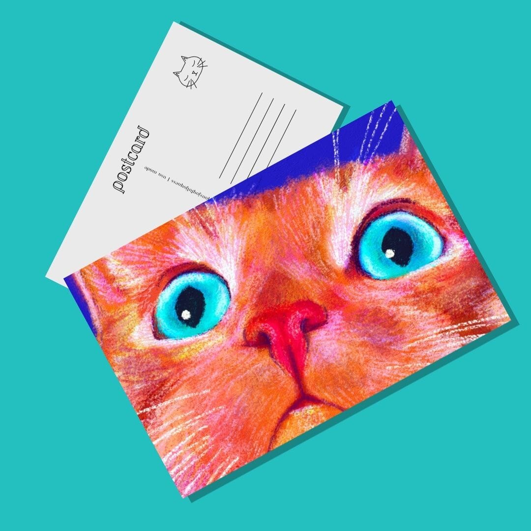 Close Encounters Collection - "No Thoughts" Postcard - Postcard with a Ginger Cat with a Blank Stare (Limited Quantities) Postcards JoyousJoyfulJoyness 