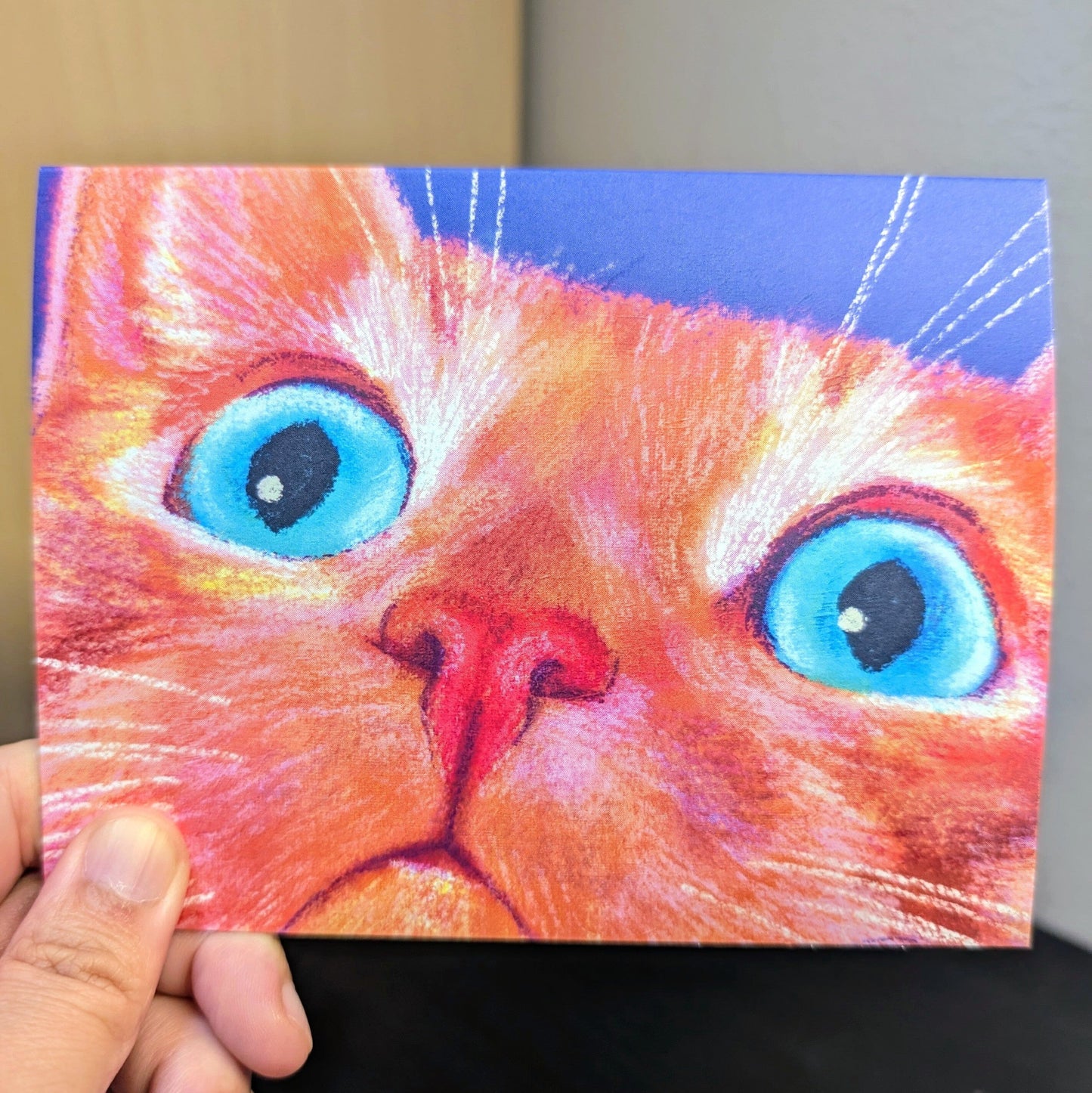 Close Encounters Collection - "No Thoughts" Greeting Card - Blank Card with a Ginger Cat with a Blank Stare (Limited Quantities) Greeting Card JoyousJoyfulJoyness 