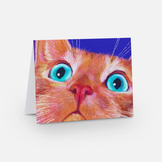 Close Encounters Collection - "No Thoughts" Greeting Card - Blank Card with a Ginger Cat with a Blank Stare (Limited Quantities) Greeting Card JoyousJoyfulJoyness 