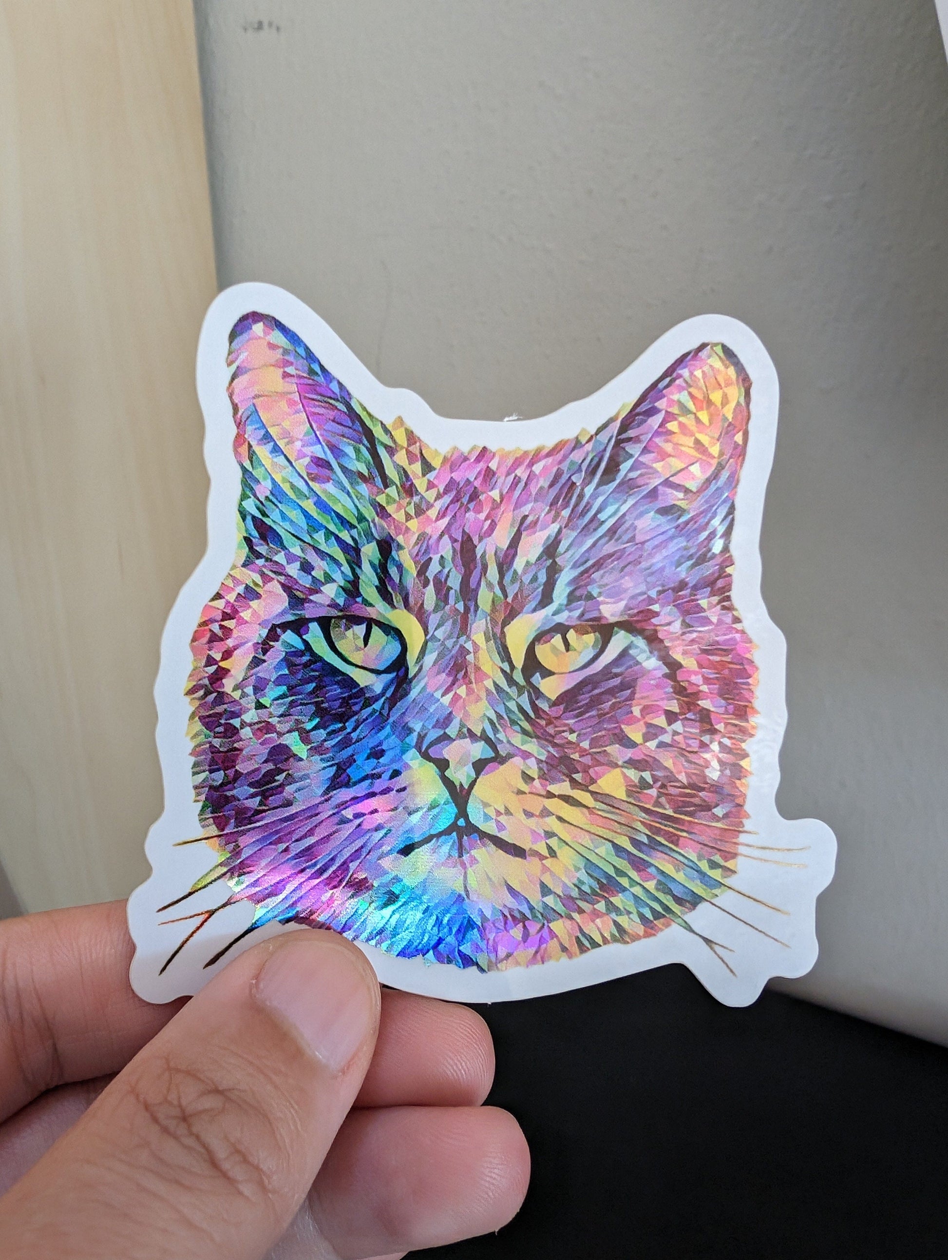 Cat Holographic Sticker Decorative Stickers JoyousJoyfulJoyness 