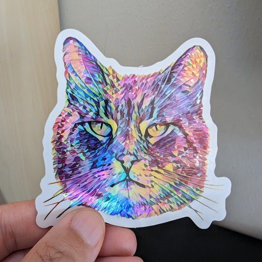 Cat Holographic Sticker Decorative Stickers JoyousJoyfulJoyness 
