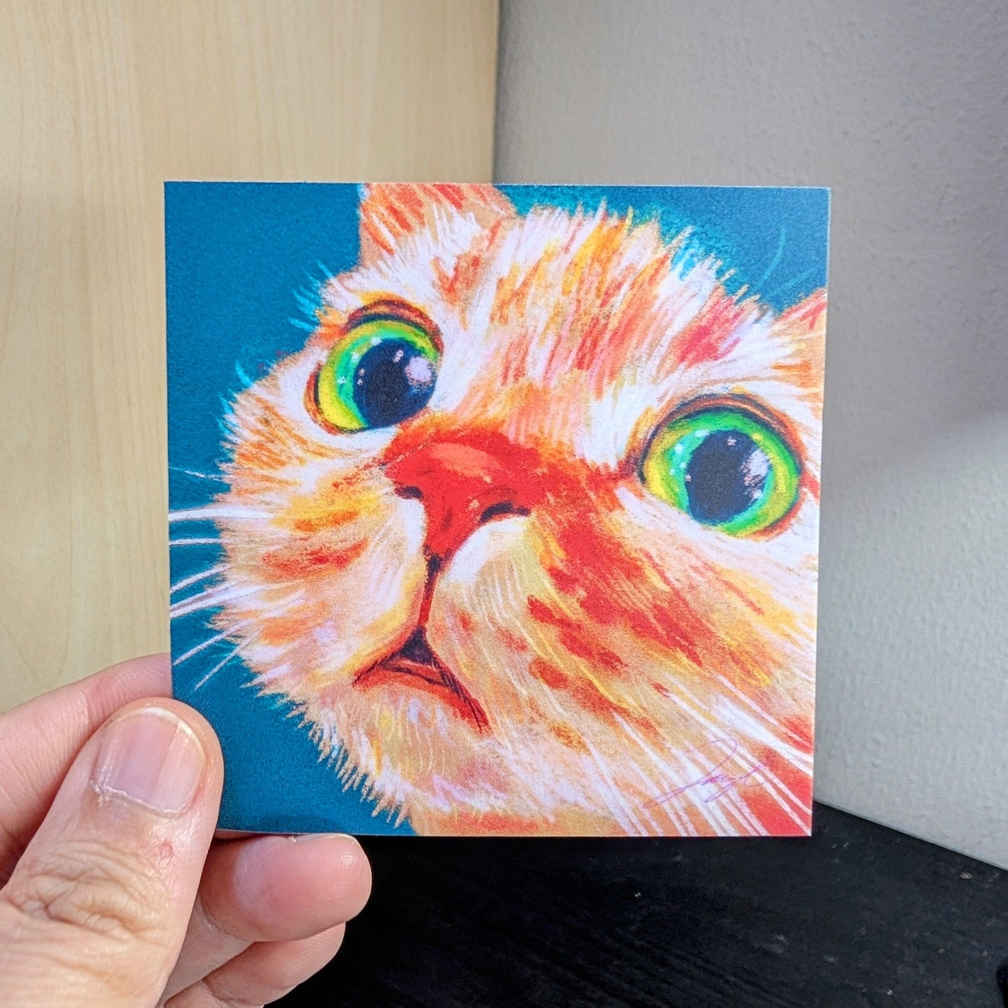 Close Encounters Collection - "Green Eyes" Non-Holographic Matte Sticker - Close Up of a Ginger Decorative Stickers JoyousJoyfulJoyness 