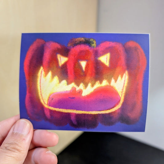 Capybara in a Pumpkin Non-Holographic Matte Sticker Decorative Stickers JoyousJoyfulJoyness 