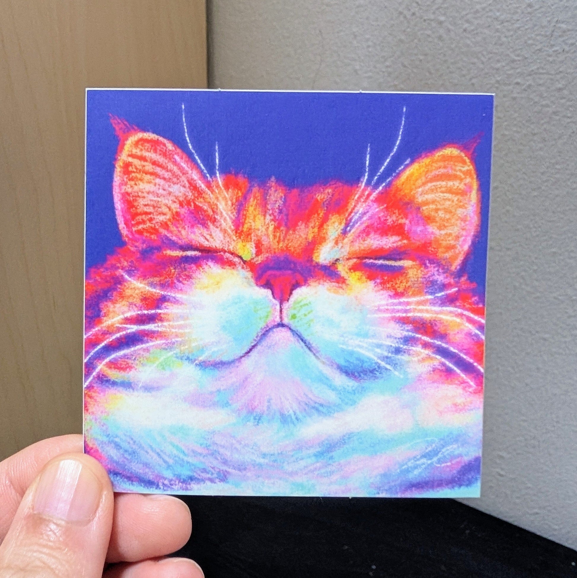 Close Encounters Collection - "Smug" Non-Holographic Matte Sticker - Close Up of a Smug Ginger Cat Decorative Stickers JoyousJoyfulJoyness 