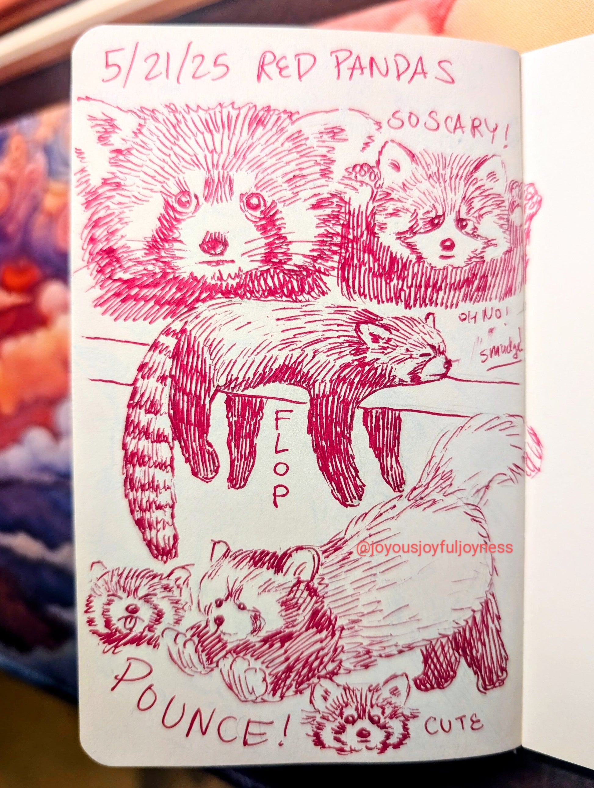 Detox Doodles Print - Red Pandas - 5x7 Hand-Drawn Illustration Posters, Prints, & Visual Artwork JoyousJoyfulJoyness 