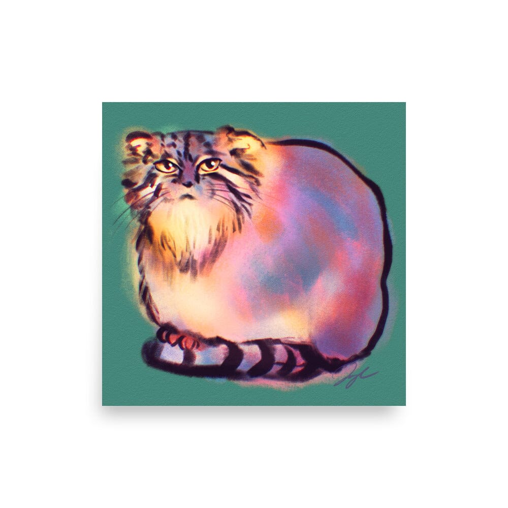 "Pallas's Cat" Painting of a Pallas's Cat Standing on his Tail [Unfoiled] Posters, Prints, & Visual Artwork JoyousJoyfulJoyness 