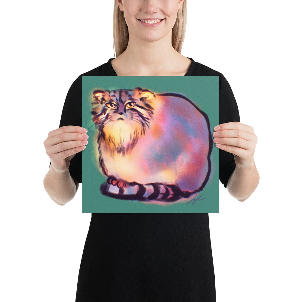 "Pallas's Cat" Painting of a Pallas's Cat Standing on his Tail [Unfoiled] Posters, Prints, & Visual Artwork JoyousJoyfulJoyness 