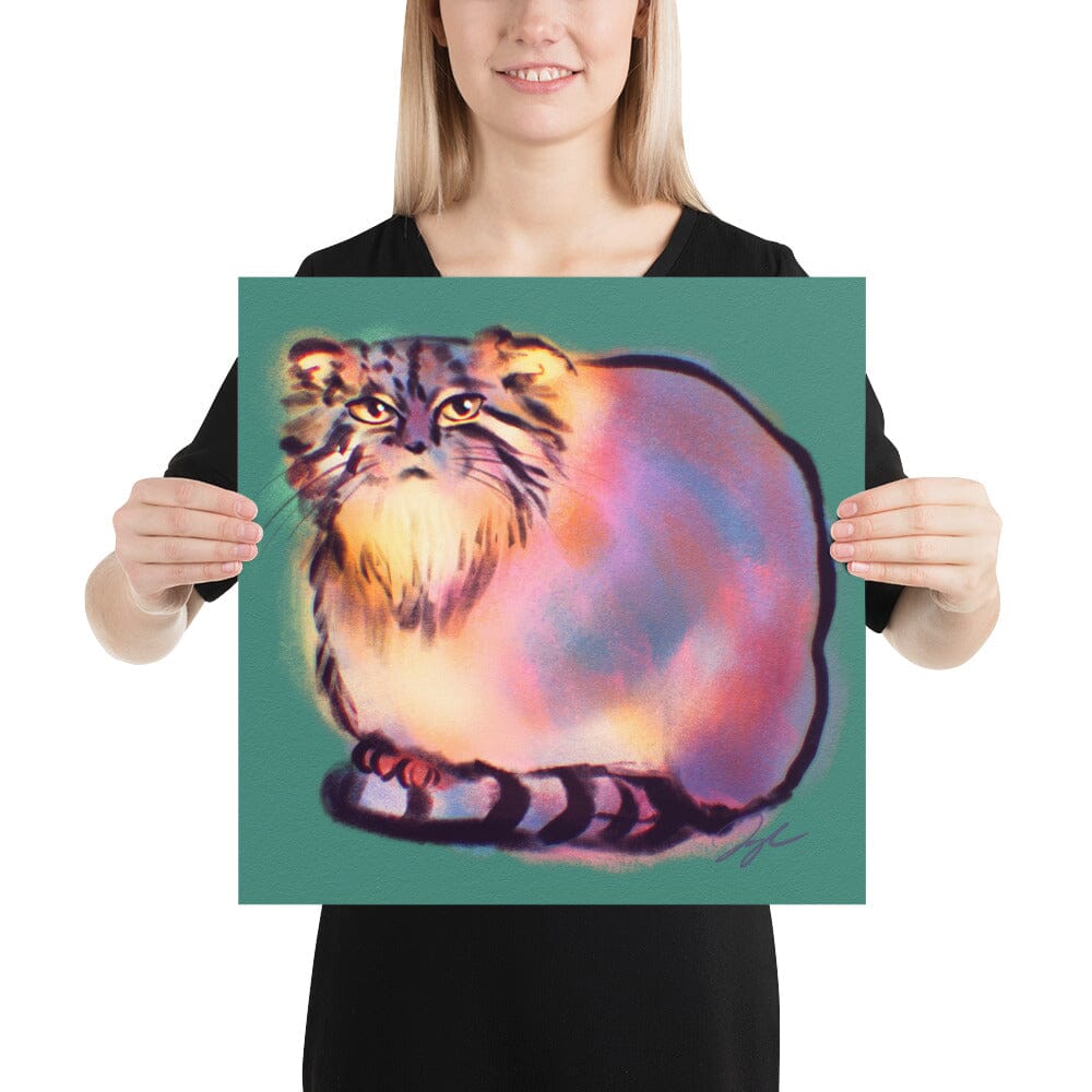 "Pallas's Cat" Painting of a Pallas's Cat Standing on his Tail [Unfoiled] Posters, Prints, & Visual Artwork JoyousJoyfulJoyness 