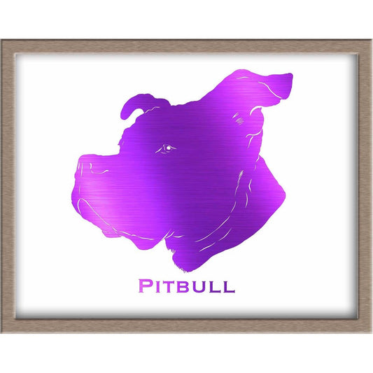 Pitbull Silhouette Foiled Print Posters, Prints, & Visual Artwork JoyousJoyfulJoyness 