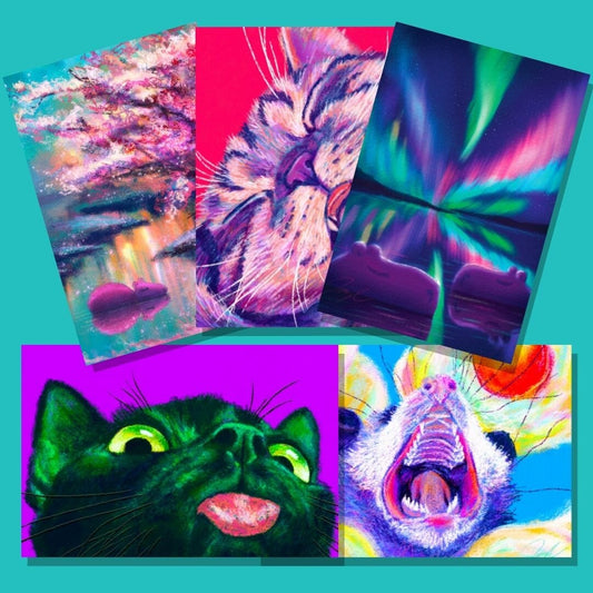 Exclusive Postcrossing Starter 5-Pack | Curated Art Postcard Set JoyousJoyfulJoyness 