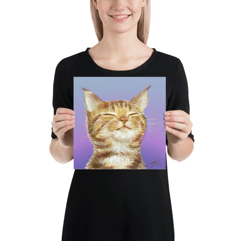 "Content Cat" Painting [Unfoiled] Posters, Prints, & Visual Artwork JoyousJoyfulJoyness 