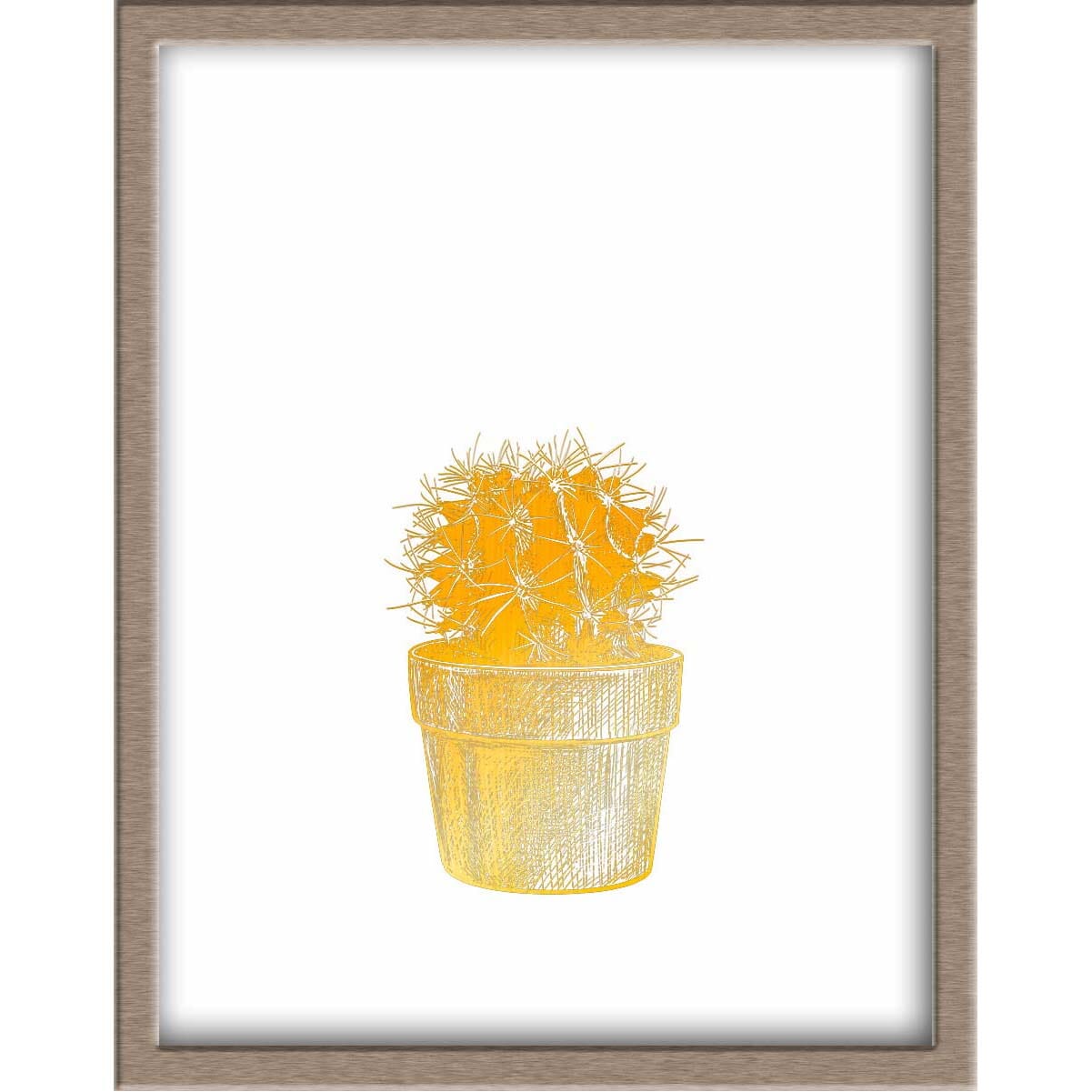 Miniature Potted Ball Cactus Foiled Print Posters, Prints, & Visual Artwork JoyousJoyfulJoyness 