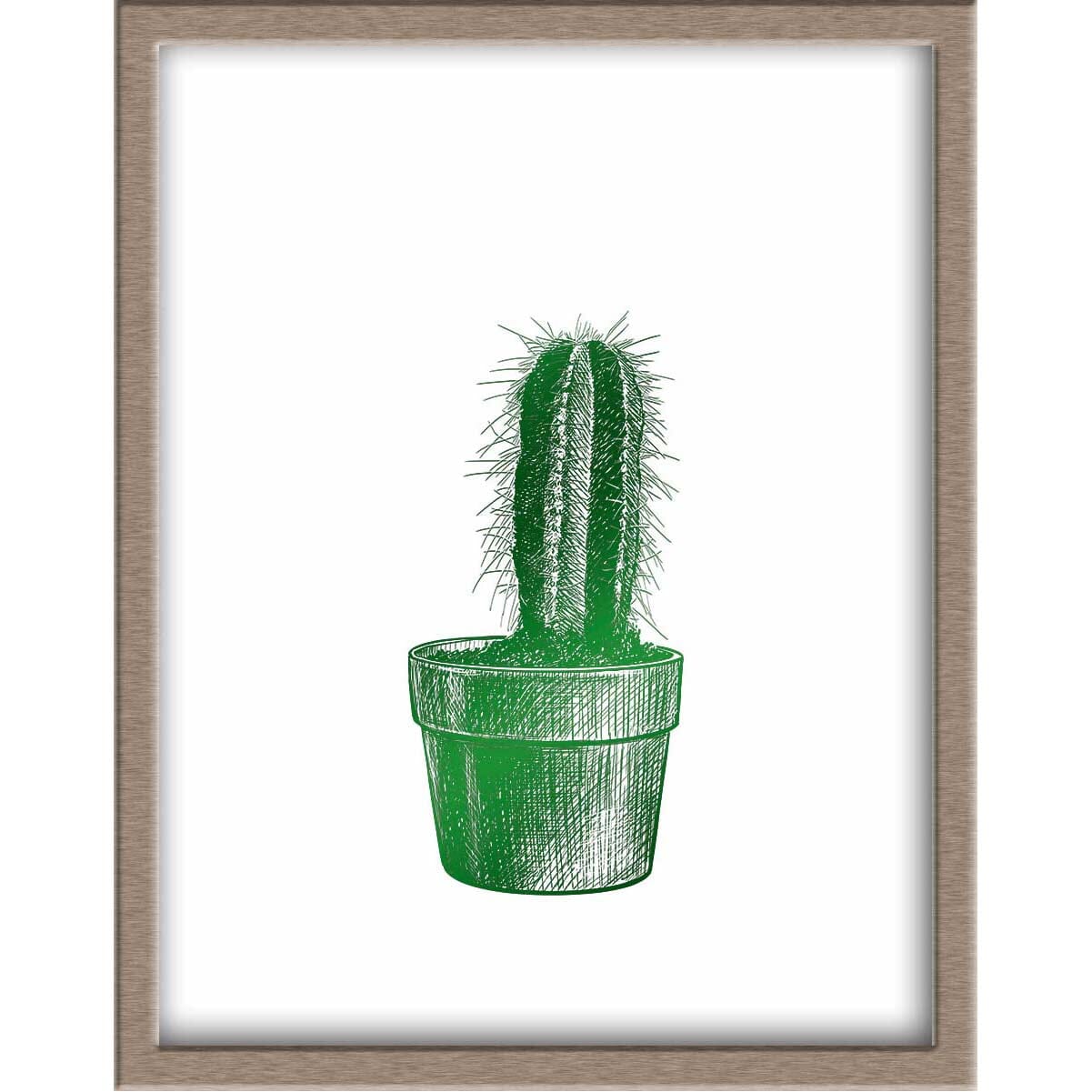 Miniature Potted Cactus Foiled Print Posters, Prints, & Visual Artwork JoyousJoyfulJoyness 