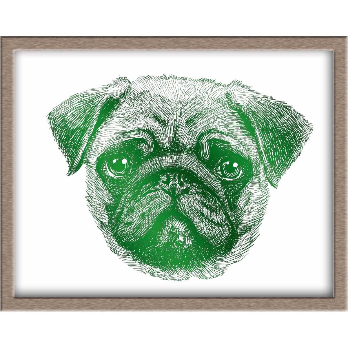 Pug Foiled Print (Buddy) Posters, Prints, & Visual Artwork JoyousJoyfulJoyness 