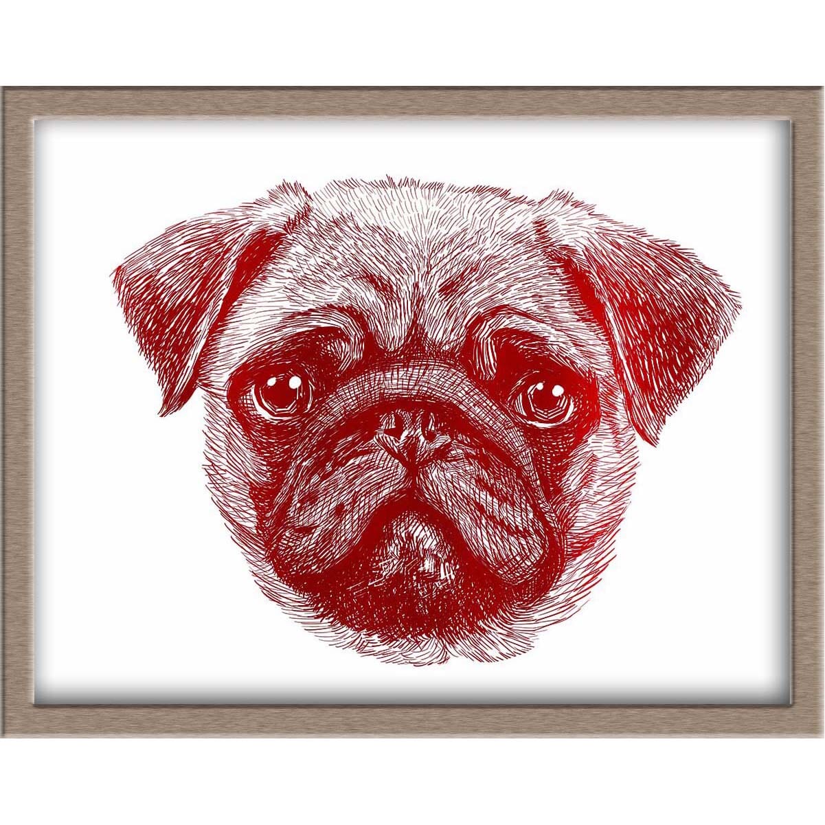 Pug Foiled Print (Buddy) Posters, Prints, & Visual Artwork JoyousJoyfulJoyness 