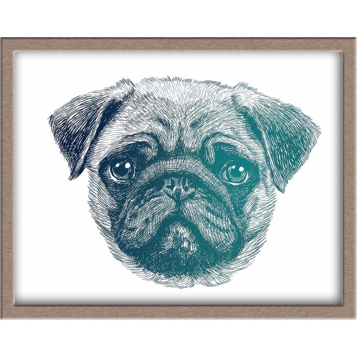 Pug Foiled Print (Buddy) Posters, Prints, & Visual Artwork JoyousJoyfulJoyness 